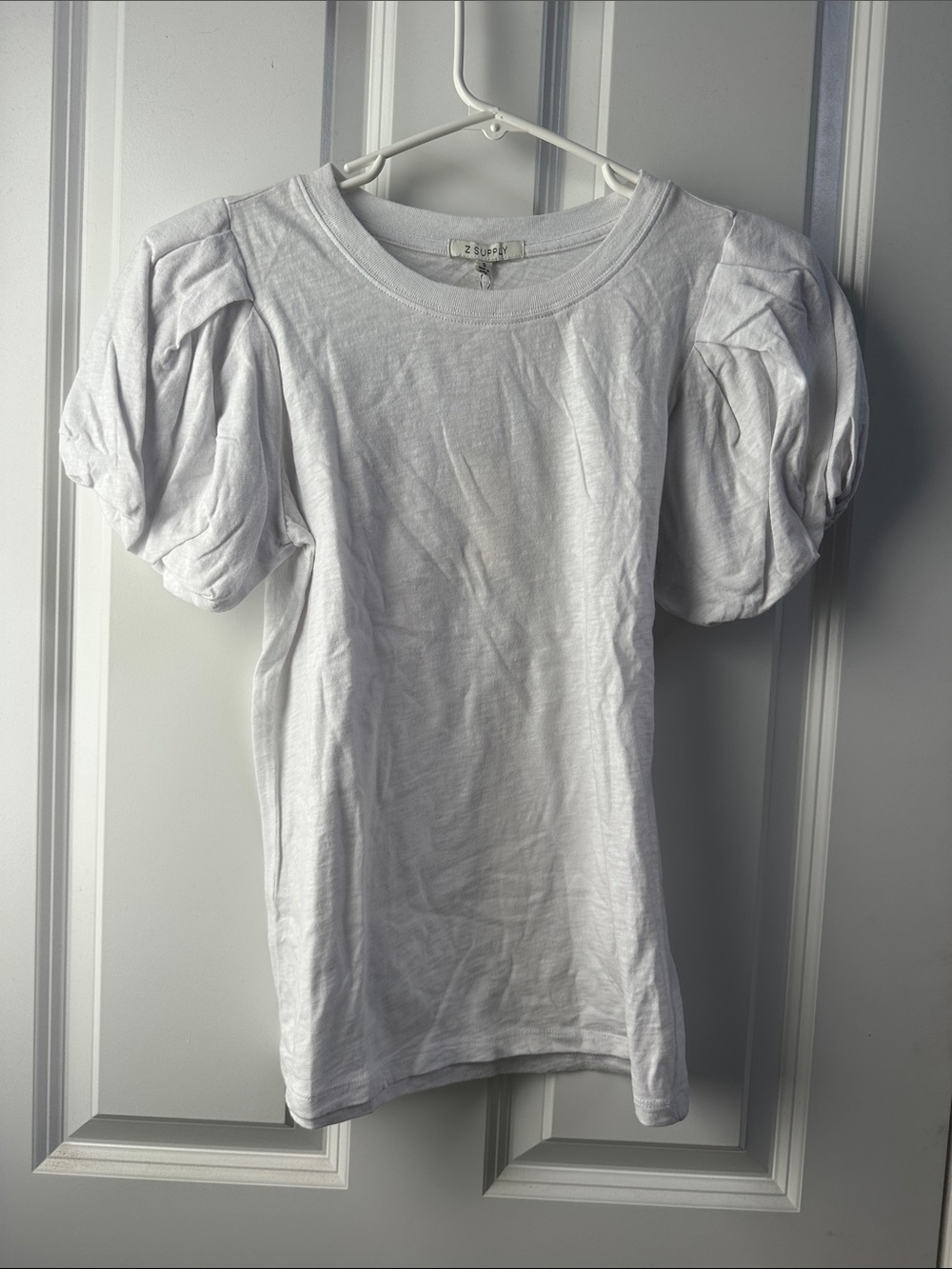 Z Supply White Puff Sleeve Tee